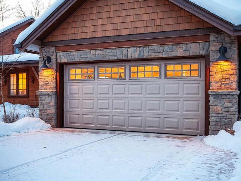 Garage door with winter weather protection and insulation